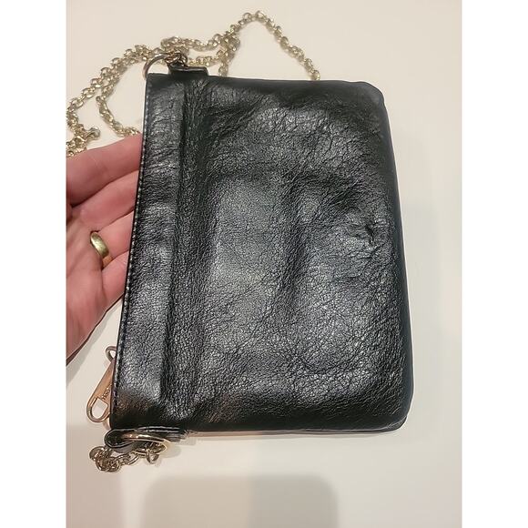 ALEXIS HUDSON LOCKET CLUTCH PURSE BLACK LEATHER - Picture 7 of 10